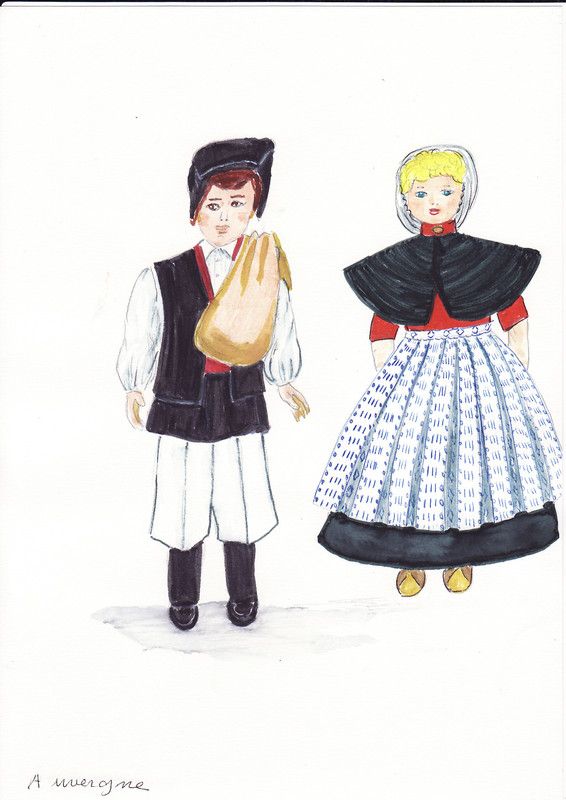 POUPEES FOLKLORIQUES COUPLE Marins 15 Cm T B Etat EUR 4,50 - FR